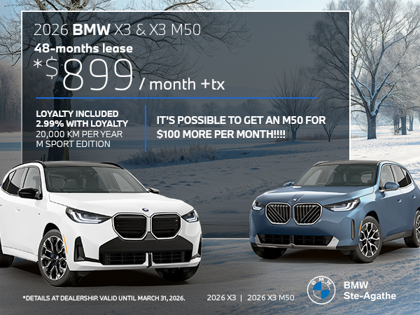 Bannière de BMW X3 et X3 M50 2026